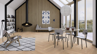 Oak Transparent Adagio, 14mm Herringbone Click Castle, A - Plank Engineered Hardwood by Boen