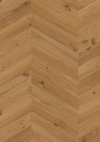 Oak Transparent Animoso, 14mm Chevron, A - Plank Engineered Hardwood by Boen