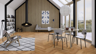 Oak Transparent Vivo, 14mm Herringbone Click 138, A - Plank Engineered Hardwood by Boen