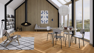 Oak Transparent Vivo, 14mm Herringbone Click Castle, A - Plank Engineered Hardwood by Boen
