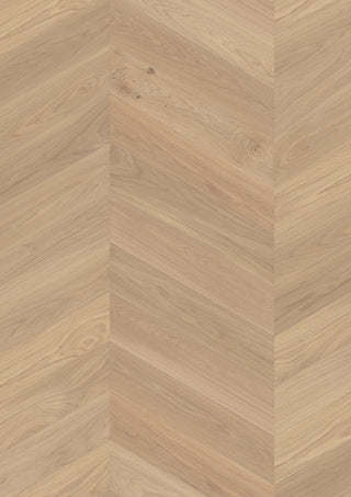 Oak White Adagio, 14mm Chevron, B - Plank Engineered Hardwood by Boen