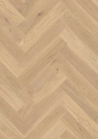 Oak White Adagio, 14mm Herringbone Click 138, B - Plank Engineered Hardwood by Boen
