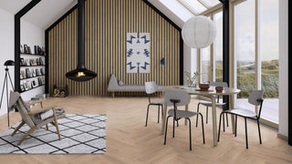 Oak White Animoso, 14mm Herringbone Click 138, A - Plank Engineered Hardwood by Boen