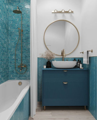 OCEAN SPARKLE TEAL 2X12 Tile & Stone by Anthology Tile