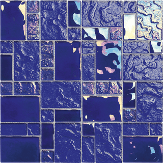 Pacific Dark Blue Square Pattern Tile & Stone by Altoglass