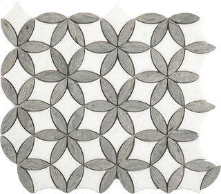 Paper White + Wooden Silver Flora by Happy Floors