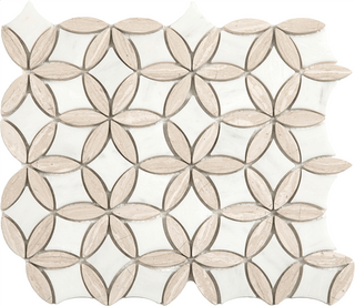 Paper White + Wooden White Flora by Happy Floors