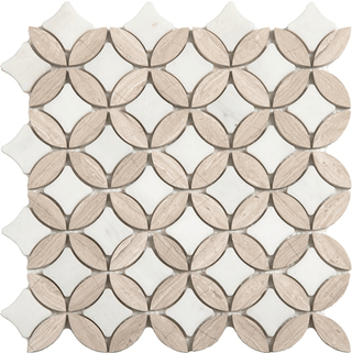 Paper White + Wooden White Superellipse by Happy Floors