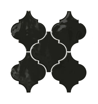 Pitch Black Arabesque Undulated Tile & Stone by American Olean
