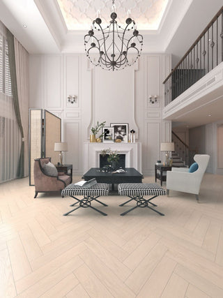 Rosy Dawn Herringbone spc by SLCC Flooring
