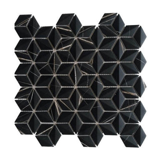 Sahara Noir 3d Rhomboid by Happy Floors