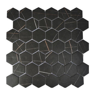 Sahara Noir Hexagon by Happy Floors