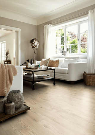 Sand beige Olchon Oak Water Resistant Laminate by Egger