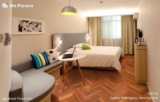 Santos Mahogany Herringbone Engineered Hardwood by UA Floors