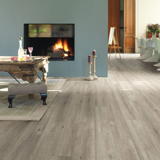 Saw cut oak grey Waterproof Laminate by Quickstep