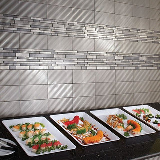 Stainless Gloss Rectangle Wave Tile & Stone by American Olean