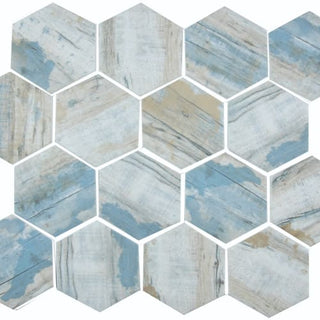 Sunset in Bay 3" Hex Mosaic Back Mesh Mount Tile & Stone by Paradiso
