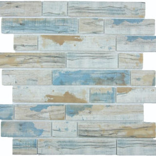 Sunset in Bay Multilinear Mosaic Back Mesh Mount Tile & Stone by Paradiso