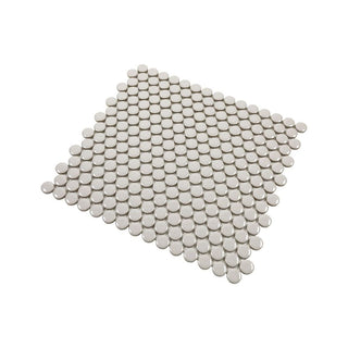 TAUPE GLOSSY 3/4 INCH PENNY ROUND PORC MOS Tile & Stone by Anthology Tile
