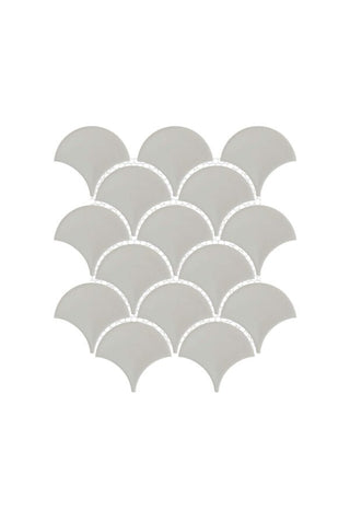 Taupe Glossy Fan 3x3 (10.5x10 Sheet) by Happy Floors