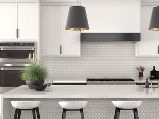 TAUPE MATTE 2 INCH HEX PORC MOS Tile & Stone by Anthology Tile