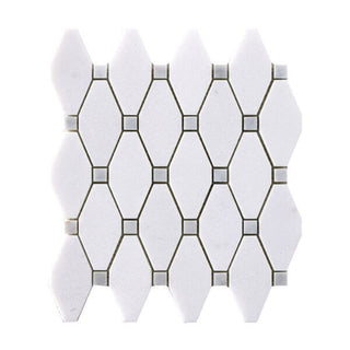 Thassos + Carrara Elongated Hexagon by Happy Floors