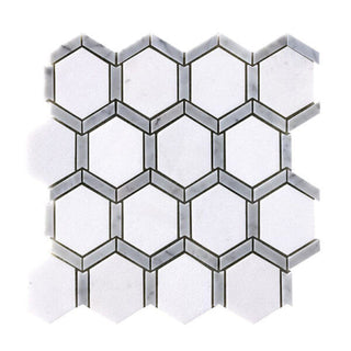 Thassos + Carrara Hexagon by Happy Floors