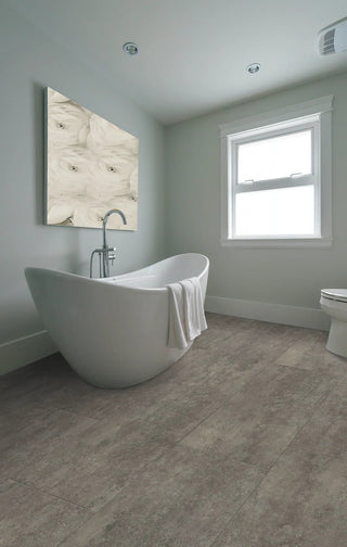 Tile in Graphite Metallic Vinyl by DH Floors