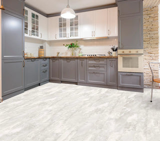 Tile in Marmo White Vinyl by DH Floors