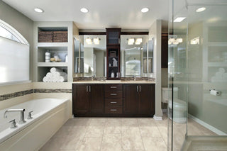 Tile in Travertine Blanco Vinyl by DH Floors