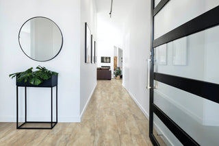 Tile in Travertine Noce Vinyl by DH Floors