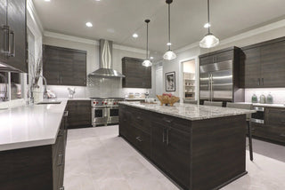 Tile with IGT in Emperador Ghost Vinyl by DH Floors