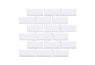 White Glossy Elongated Flat 2x4 (11.5x11x5 Sheet) by Happy Floors