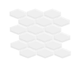 White Glossy Elongated Hexagon 11x10.5 by Happy Floors