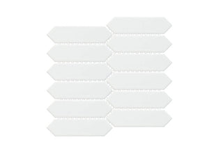 White Glossy Picket (11.5 X11.5 Sheet) by Happy Floors