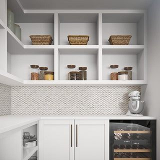 White & Gray Blend Chevron Tile & Stone by American Olean