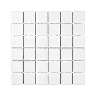 WHITE MATTE 2X2 SQUARE PORC MOS Tile & Stone by Anthology Tile