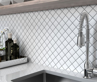 WHITE MATTE 2X2 SQUARE PORC MOS Tile & Stone by Anthology Tile