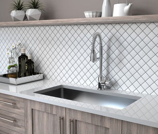 WHITE MATTE 2X2 SQUARE PORC MOS Tile & Stone by Anthology Tile