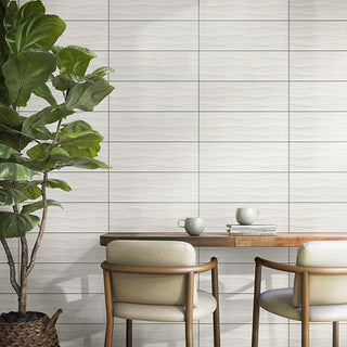 White Rectangle Wave Tile & Stone by American Olean