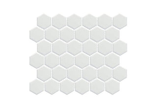 White Satin Matte Hexagon 12.5x11 by Happy Floors