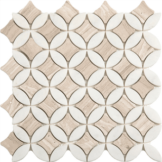 Wooden White + Paper White Superellipse by Happy Floors