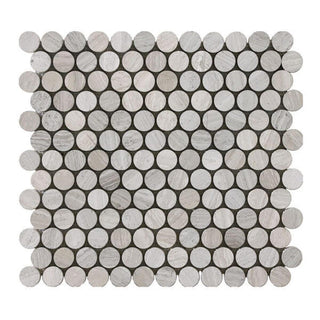 Wooden White Penny Round by Happy Floors